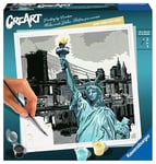 Ravensburger – CreArt format carré 20 x 20 cm– New York City – Loisir créatif – Peinture par numéros – Adulte - Activité détente et créative – Dès 12 ans – 28998 – Version française