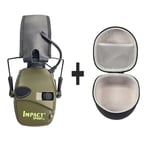 Casque de tir électronique avec étui,anti-bruit,cache-oreilles,casque de protection auditive,téléphone de sauna,DulElectronic - Type Green with Case