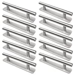 LYCXAMES Poignée de Meuble Autocollante, 10 Pièces Poignées de Porte en Acier Inoxydable, 148mm Poignées pour Placards Cuisine Porte Commode Armoire, Argent