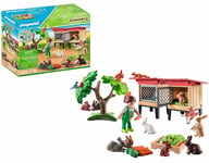 Playmobil 71252 Country Rabbit Hutch, Farm Animal Play Sets, Sustainable Toys, F