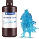 Imprimante 3D Résine Rapide LCD photopolymérisant UV 405nm résine photopolymère Standard pour l'impression 3D (Bleu Transparent, 1000g)