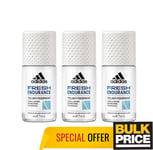 Adidas Femmes Fresh Endurance Roll-On Déodorant Antitranspirant 50ml 3-Pack