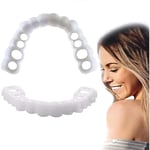 QQWD Perfect Smile Dentures Topp- och bottenåteranvändbara proteser White Tooth Snap on Instant Smile for Men Fe[7700]