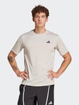 adidas Mens Train Essentials Base T-Shirt - Beige, Beige, Size M, Men