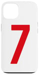 iPhone 13 Number 7 in Red printed both sides Case