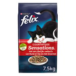 Felix Countryside Sensations Nourriture pour Chat, Croquettes Chat avec Bœuf, Poulet & Légumes - Sac 7,5kg