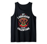 Chocolate Labrador My Valentines Hearts Day Dog Mom Dad Tank Top