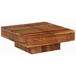 Nova - inlife Table basse Bois massif de Sesham 80 x 80 x 30 cm - Brun