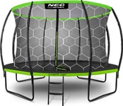 Neo-Sport Garden Trampoline Med Innvendig Nett, 374 Cm, Svart, Grønn