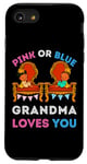 Coque pour iPhone SE (2020) / 7 / 8 Rose ou bleu Grandma Loves You sexe révéler maman fête prénatale