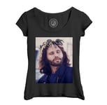 T-Shirt Femme Col Echancré Jim Morrison Couronne De Fleur The Doors Photo Vintage