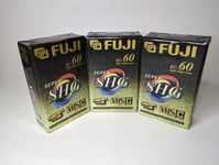 3 x Fuji Super SHG-60 High Quality VHS-C Compact Camcorder Video Cassettes New