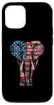 Coque pour iPhone 15 Drapeau américain éléphant