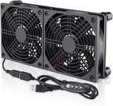 Adjustable Dual Computer Fan Cooling Silent USB Cooler For Desktop PC Case UK