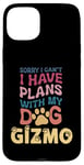 Coque pour iPhone 15 Plus Nom de chien Gizmo Cadeau personnalisé Busy With My Dog Gizmo