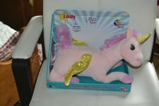 peluche neuve lady licorne animée musicale et lumineuse les ailes bougent