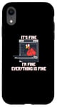 Coque pour iPhone XR Action de grâce, jeu de mots, amusant, four à dinde, humour It's Fine I'm Fine