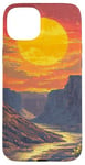 Coque pour iPhone 15 Plus Grand Canyon At Dawn Vintage Paysage graphique