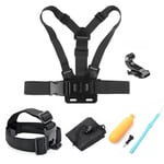 CNYO® Pour Gopro Accessoires Set Chest Head Strap Flottant Grip pour SJCAM SJ4000 SJ8000 Gopro Hero 5 4 Session Xiaoyi 4K Eken h9 H9r