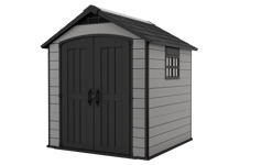 Keter 7.5x7 Premier Outdoor Plastic Apex Garden Shed (Grey)