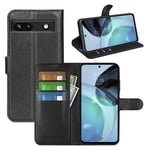 Google Pixel 7a PU Wallet Case Black