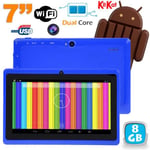 Tablette Tactile Android 4.4 Kitkat 7 Pouces Dual Core 8Go Dual Cam Flash Bleue - YONIS