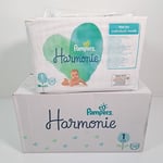 PAMPERS Harmonie Baby Nappies Size 1 (2-5 kg / 4-11 lbs) 102 Nappies BNIB