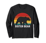 Retro Bear Silhouette Wildlife Sister Bear quote for sisters Long Sleeve T-Shirt