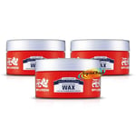 3x Brylcreem Styling Hair Wax Controlled Strong Hold 75ml