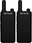 Retevis RT622P Walkie Talkie, 1620mAh uppladdningsbar Walkie Talkie, USB-C, PMR446, handsfree VOX, Ultratunn bärbar detaljhandel (2 st)