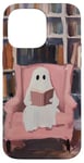 iPhone 14 Pro Max Cute Reading Ghost Pink Book Lover Bookish Library Art Case