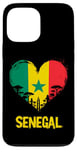 Coque pour iPhone 13 Pro Max Drapeau Sénégal Coeur Africain