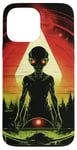 Coque pour iPhone 13 Pro Max Tête d'extraterrestre verte mignonne visage OVNI || Alien