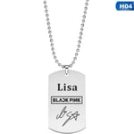 2020 Nyaste mode KPOP Girl Group Svartrosa logotyp hänge halsband rostfritt stål smycken unisex