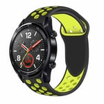 Huawei Watch GT - Silikon armband - andningsbar - Svart/Gul