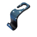 Poejetag Crochet pour appuie-tête de voiture - Diamant - Support universel en forme de S - Outil de rangement (bleu), plastique et bleu