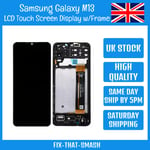 Samsung Galaxy M13 SM-M135F M135F/DSN LCD Touch Screen Digitizer with Frame