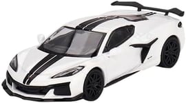 MINI GT x MiJo Exclusives 1/64 Chevrolet Corvette Z06 2023 Artic White Left-hand