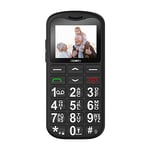 ukuu Big Button Mobile Phone for Elderly Easy to Use Basic Mobile Phone SIM Free Unlocked Senior Mobile Phone with SOS Button, Speed Dial, 800mAh and Bluetooth -Black