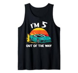 5. Birthday I'm 5 Years Old Out of The Way Car Race Cars Tank Top