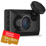 Garmin Dash Cam X210 -autokamera + SanDisk Extreme microSDXC V30 64GB 170MB/s