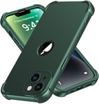 ORETECH 4 in 1 Case for iPhone 14 Case, with [2 x Tempered Glass Screen Protector] [Camera Protection] [Military Grade Protective] Thin Slim Fit Rubber Bumper iPhone 14 Phone Case Cover - Green