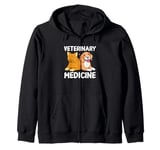 Veterinarian Cute Dog And Cat Veterinary Medicine Zip Hoodie