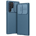 AROYI Coque Compatible avec Samsung S22 Ultra 5G, Coque S22 Ultra 5G Protection de la caméra en PC Dur Coque pour Samsung Galaxy S22 Ultra 5G (6,8 Pouces) - Bleu