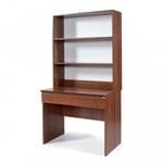 Iperbriko - Bureau avec tiroir pour chambre ou bureau avec support en noyer bibliothèque pc support ordinateur sc