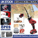 21V Reciprocating Saw Cordless Hand Saw Electric Wood Metal Cutter +2 Battery UK