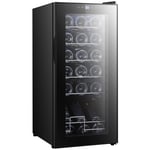 HOMCOM 50L Undercounter Wine Cooler Fridge with LED Light Glass Door 18 Bottles