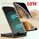 10w Fast Wireless Charger Stand Qi Charging Dock For Iphone 8 X Xs 11/11 Pro Max