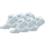 Caterpillar 6 Paires Chaussettes Sneakers Longueur Cheville - Pour Tout Usage - Pointe et Talons Renforcés - Coton (Blanc, 43-46)