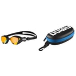 arena Cobra Tri Swipe Mr Lunettes De Plongée, Homme, Jaune (yellow copper-black), Taille unique & Étui à lunettes de natation Unisexe, Noir/Blanc/Royal, Taille Unique